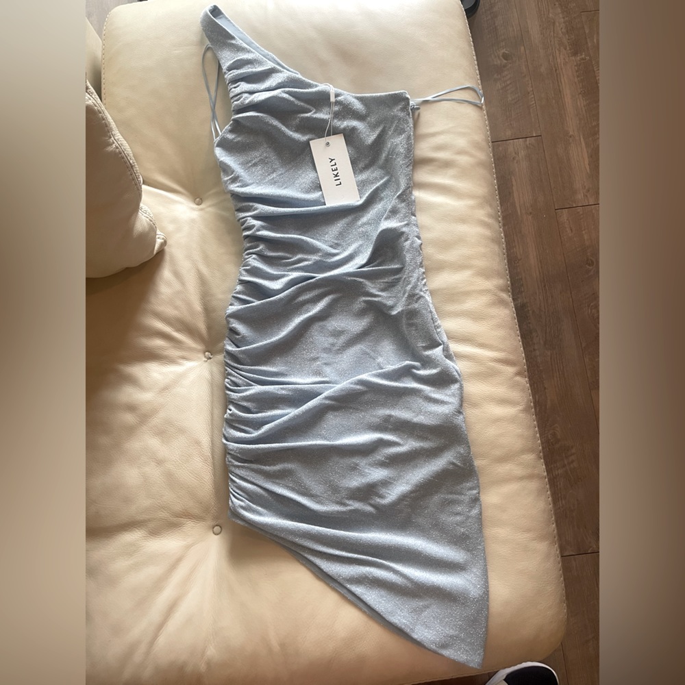 Asymmetrical Likely blue dress, NWT